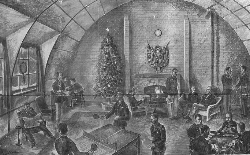 Plane News drawing of the Officers Club